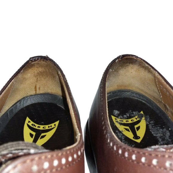 Toschi CIS Equipped Carbonlite Oxfords Dress Shoes Apron Toe Brown Leather - Picture 10 of 12